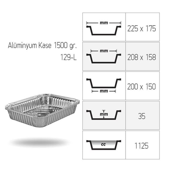 Alüminyum Kase 1500 gr