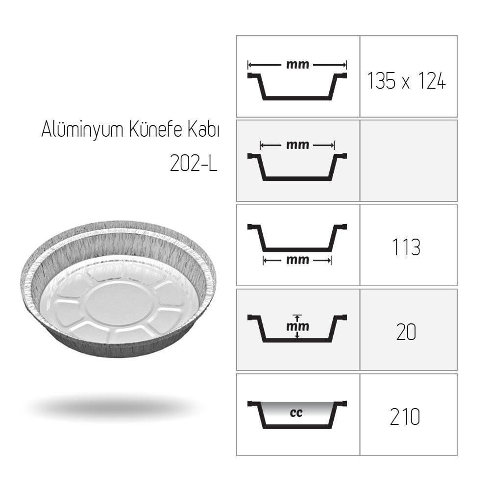 Alüminyum Künefe Kabı 202-L